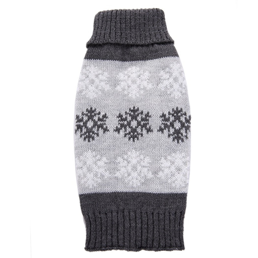 Ozzie - Classic Snowflake Knit Look Dog Sweater