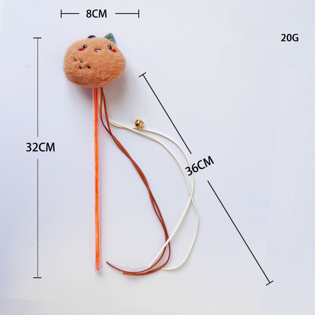Moo - Cute Fruit with Bell Cat Teaser Wand Toy