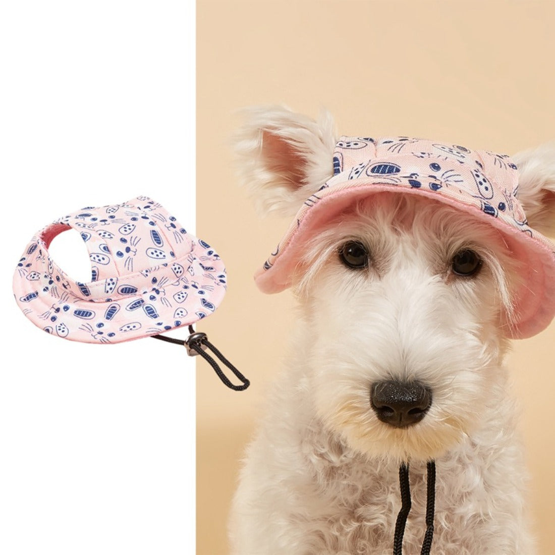 Ozzie dog bucket hat packaging with branding and product details