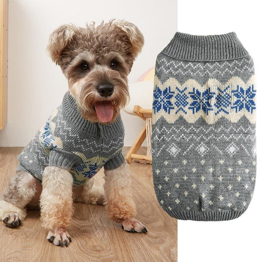 Ozzie - Winter Motif Knit Dog Sweater