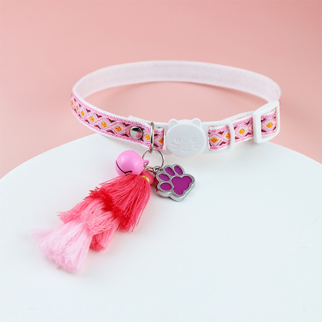 Mokka - Patterned Cat Collar with Tassel Accent