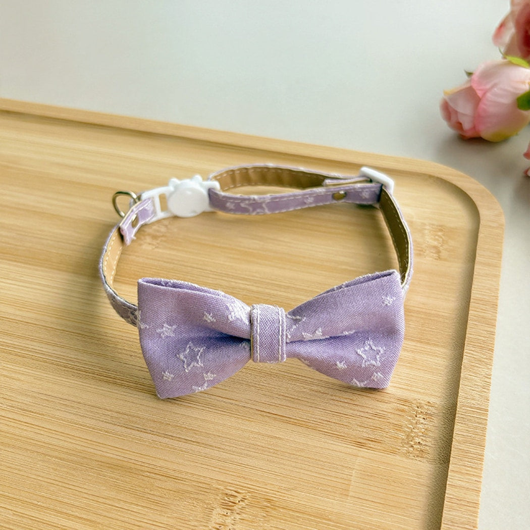 Mokka - Adjustable Bow Tie Star Pattern Pet Collar