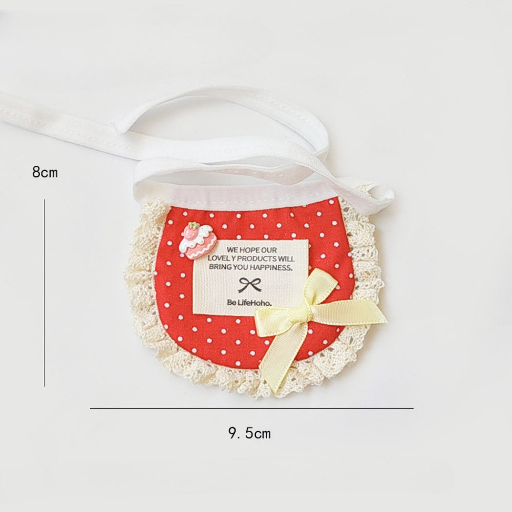 Mokka - Bow Lace-Look Pet Bib