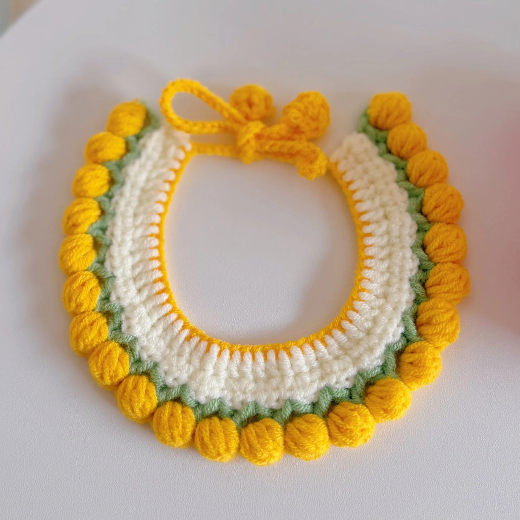 Mokka - Floral Crochet Cat Collar