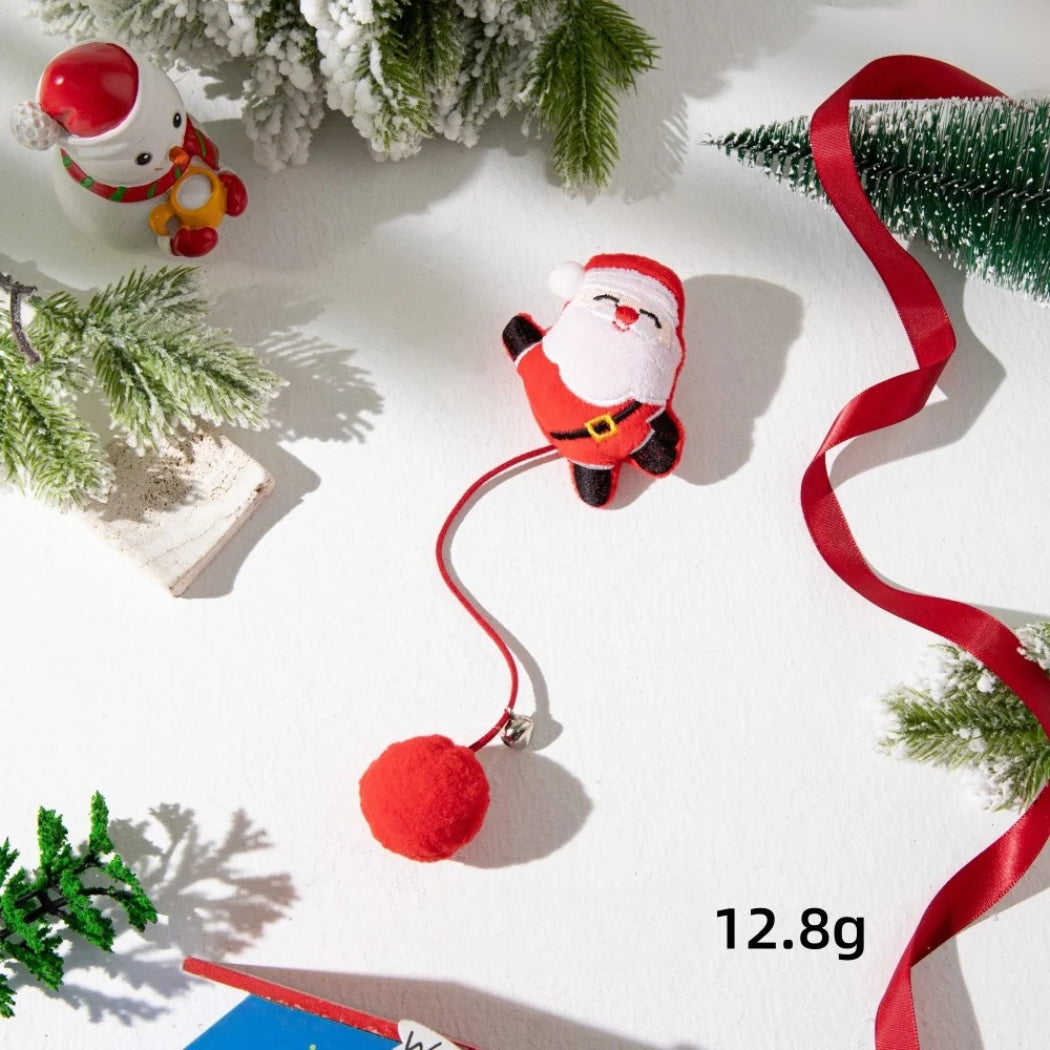 Moo - Christmas Fuzzy Character Pom-Pom Cat Toy