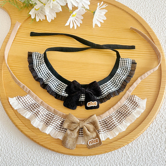 Mokka - Ruffle Trim Plaid Cat Collar