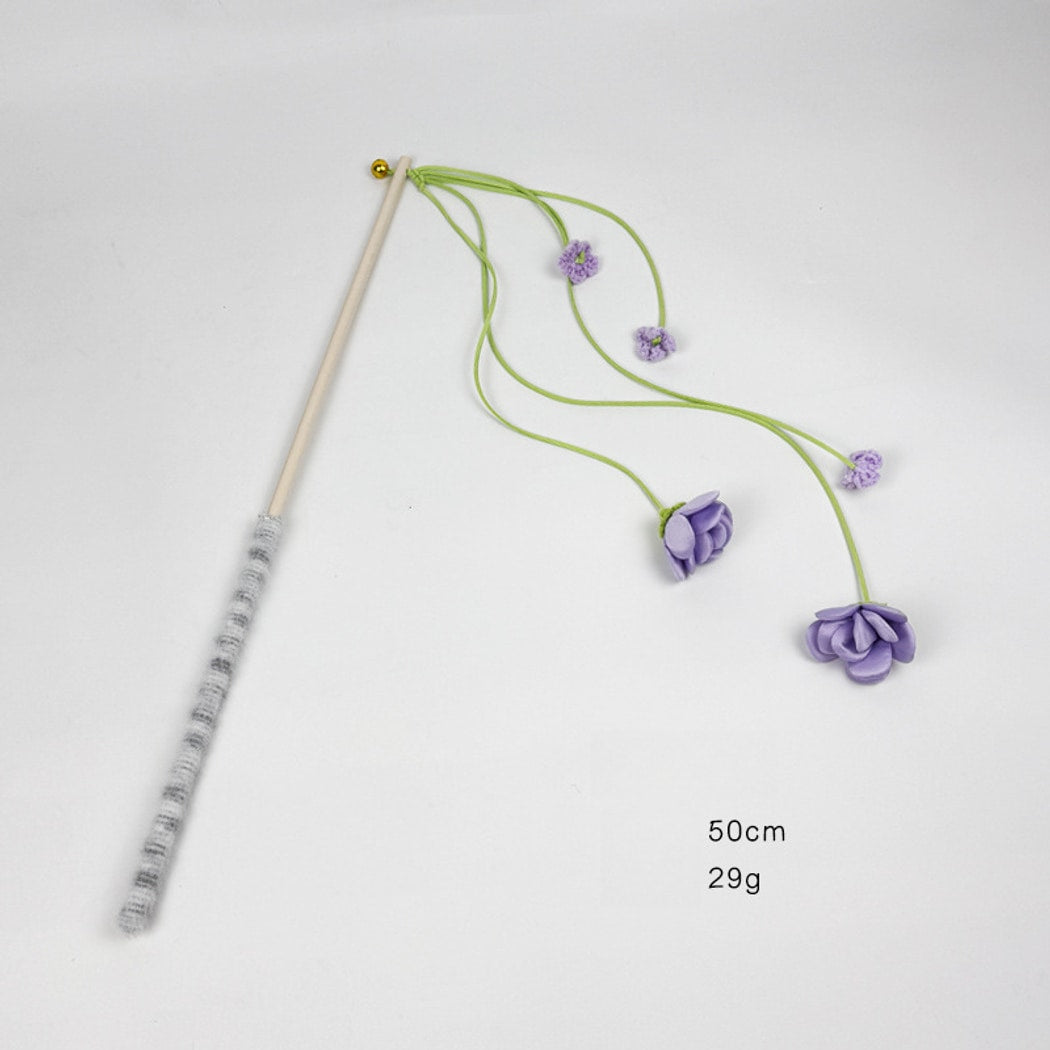 Moo - Flower Bell Cat Teaser Wand Toy