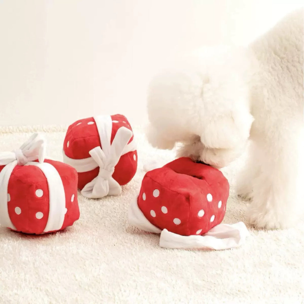 Petkin - Birthday Cupcake and Gift Box Plush Dog Toy