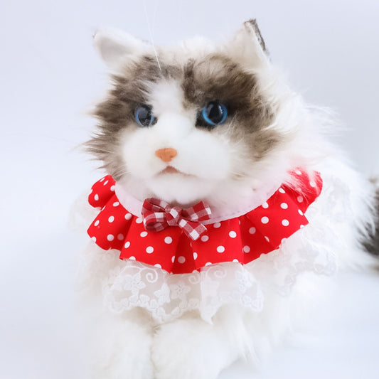 Mokka - Plaid Cherry Polka Dot Cat Collar