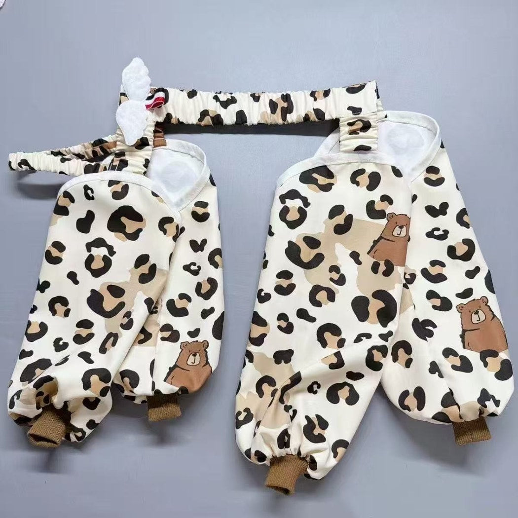 Ozzie - Leopard Print Dog Pants with Leg Covers