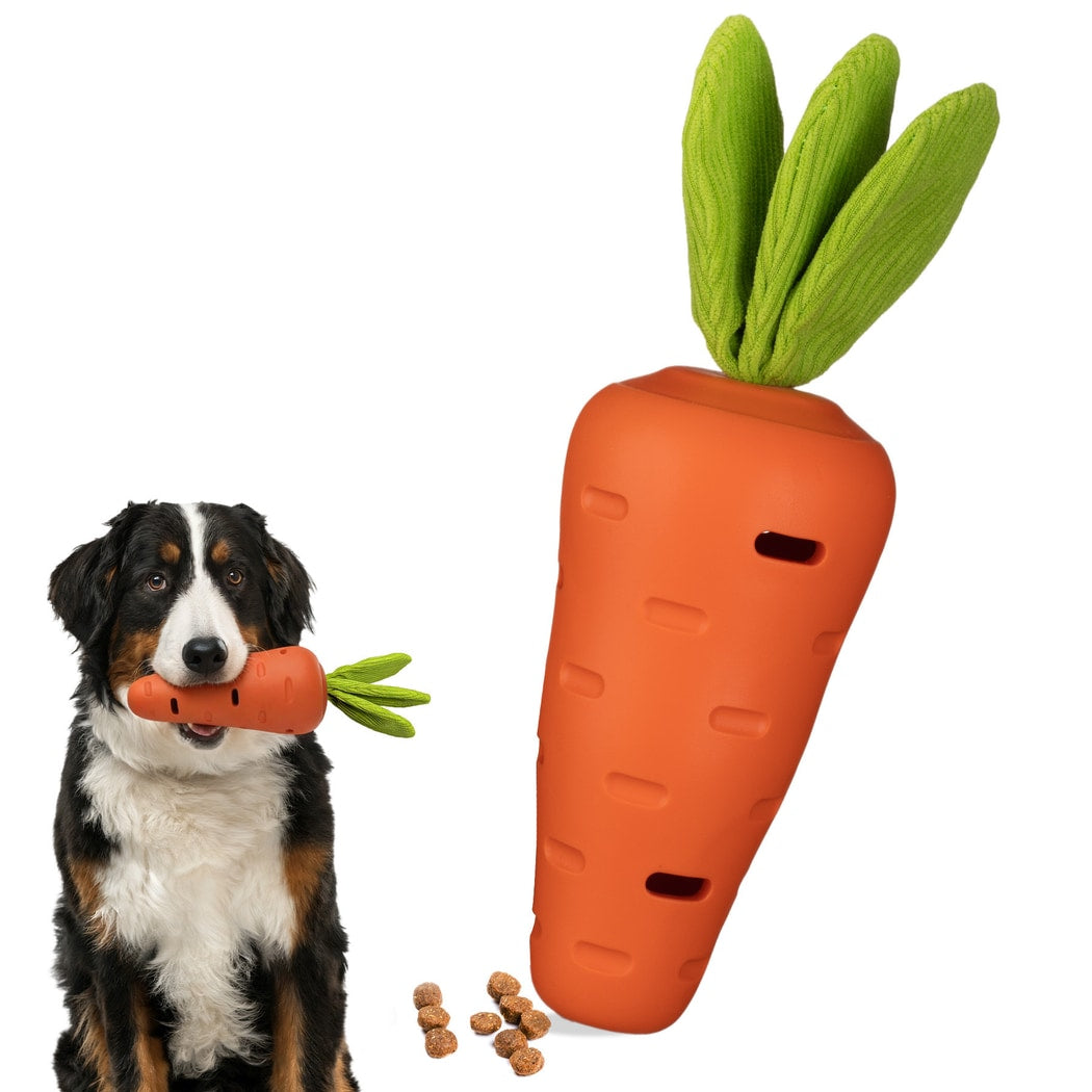Petkin - Cartoon Carrot Dog Treat Dispensing Toy