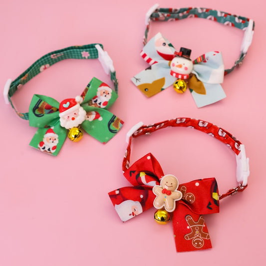 Christmoo - Holiday Cartoon Bow Bell Pet Collar
