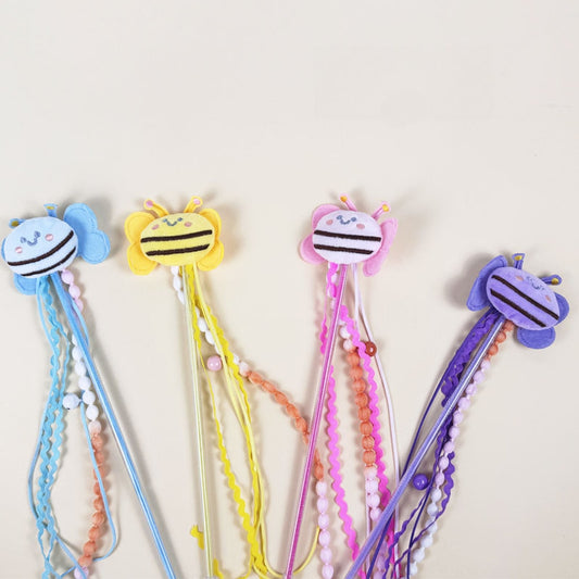 Moo - Bee Shaped Plush Cat Teaser Wand Toy