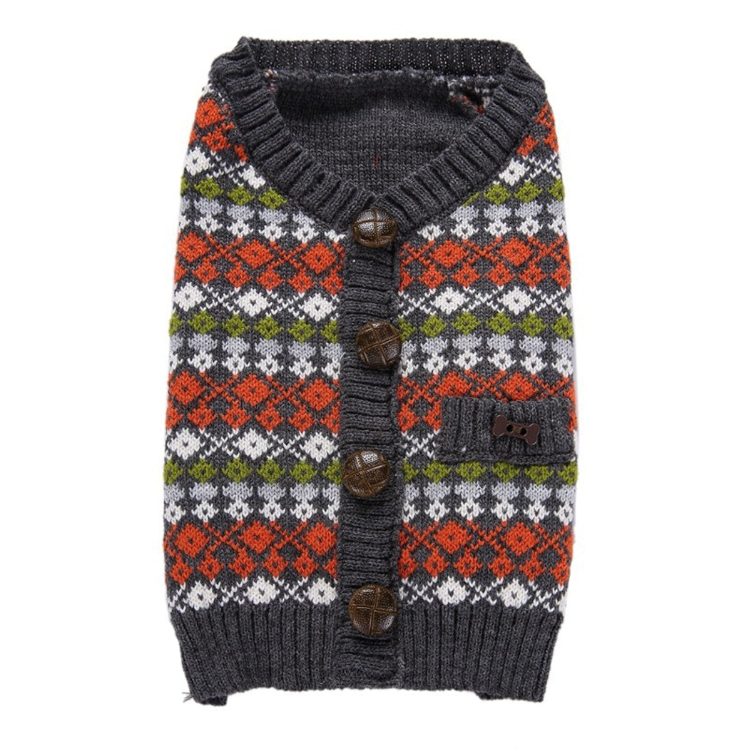 Ozzie - Plaid Knit Look Dog Sweater