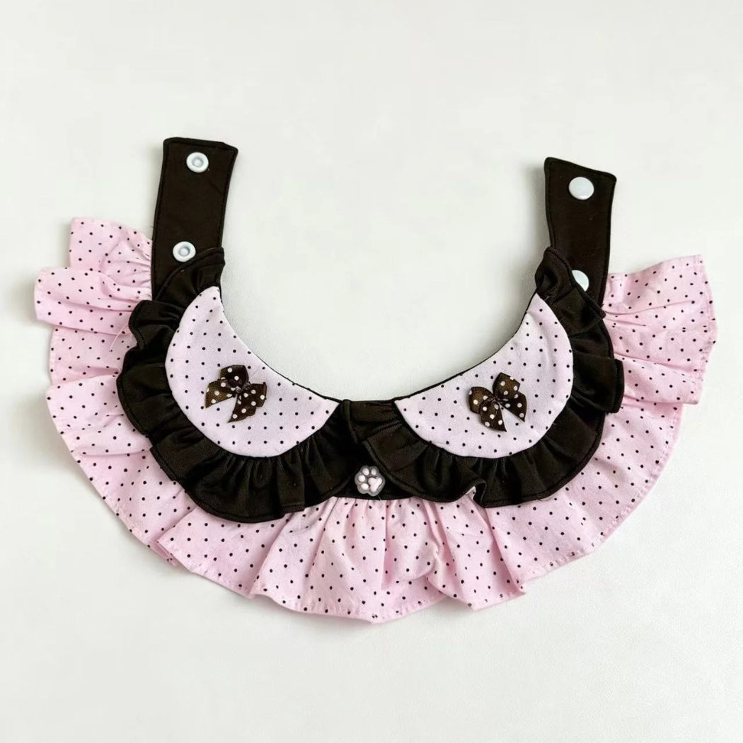 Mokka - Layered Ruffle Bow Pet Collar