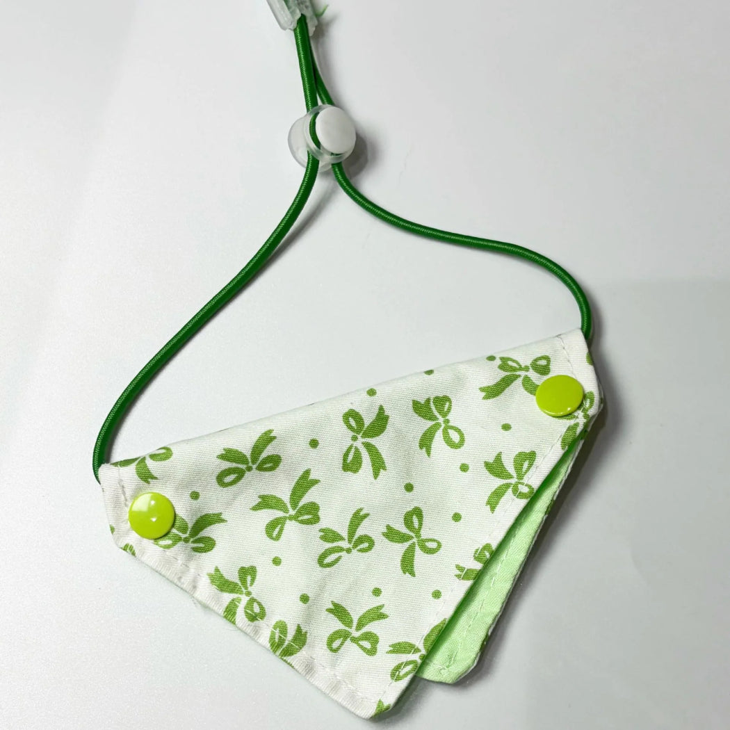 Mokka - Bow Print Layered Bib Pet Neckwear