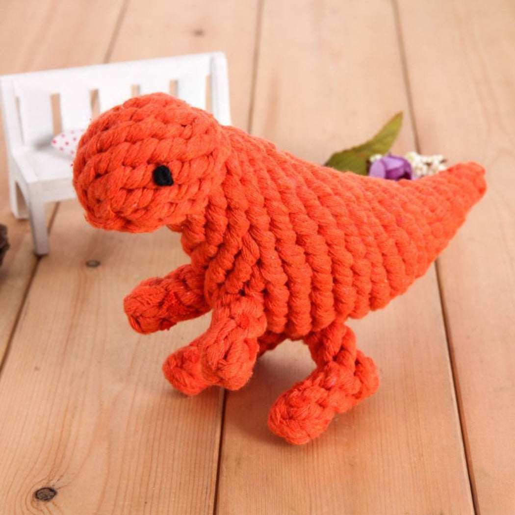 Petkin - Dinosaur Design Braided Rope Dog Toy