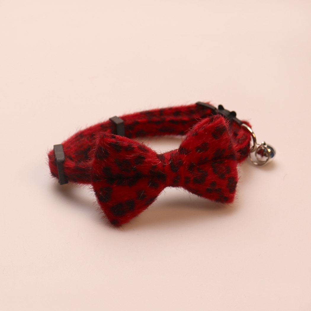 Mokka - Edgy Leopard Pattern Bow Cat Collar