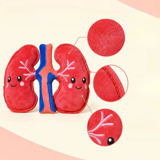 Petkin - Red Kidney Shape Plush Dog Toy