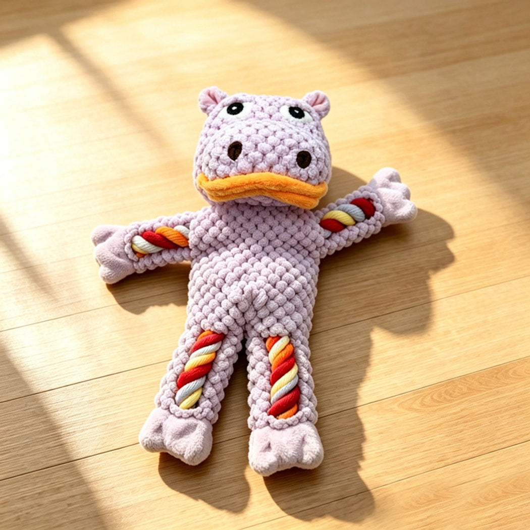 Petkin - Animal Shape Dog Rope Squeaky Plush Toy