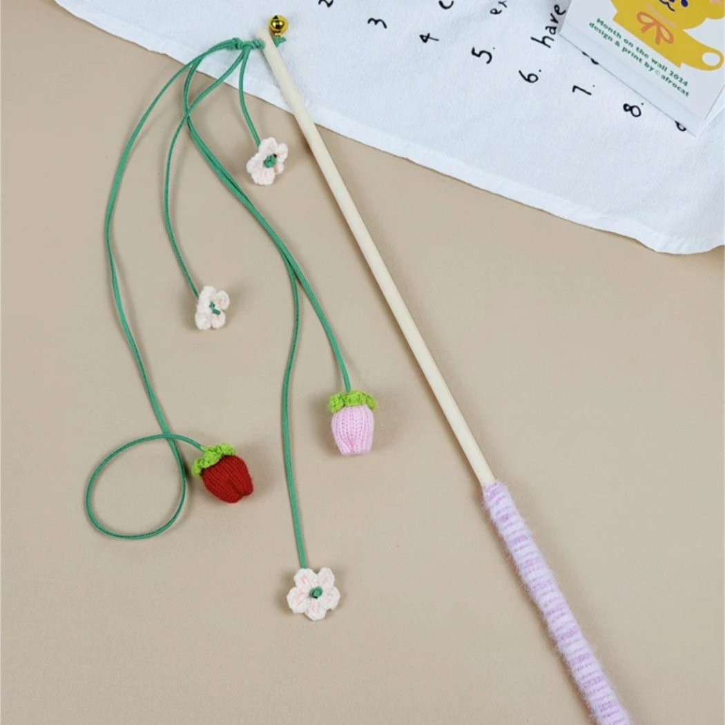 Moo - Plush Fruit Style Cat Teaser Wand