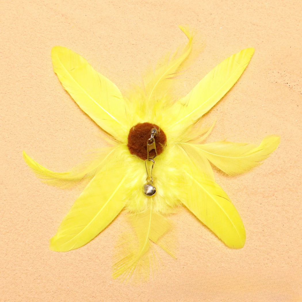 Moo - Yellow Sunflower Feather Cat Teaser Refill