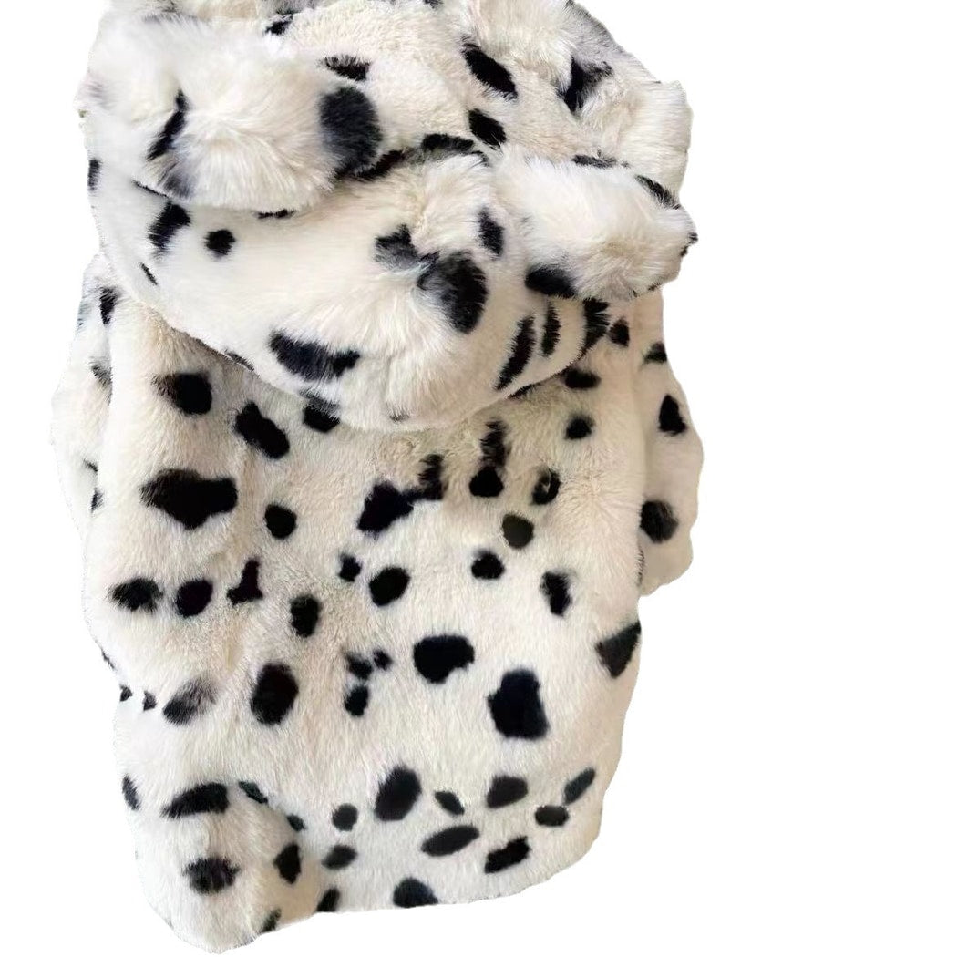 Ozzie - Spot Print Hooded Pet Coat