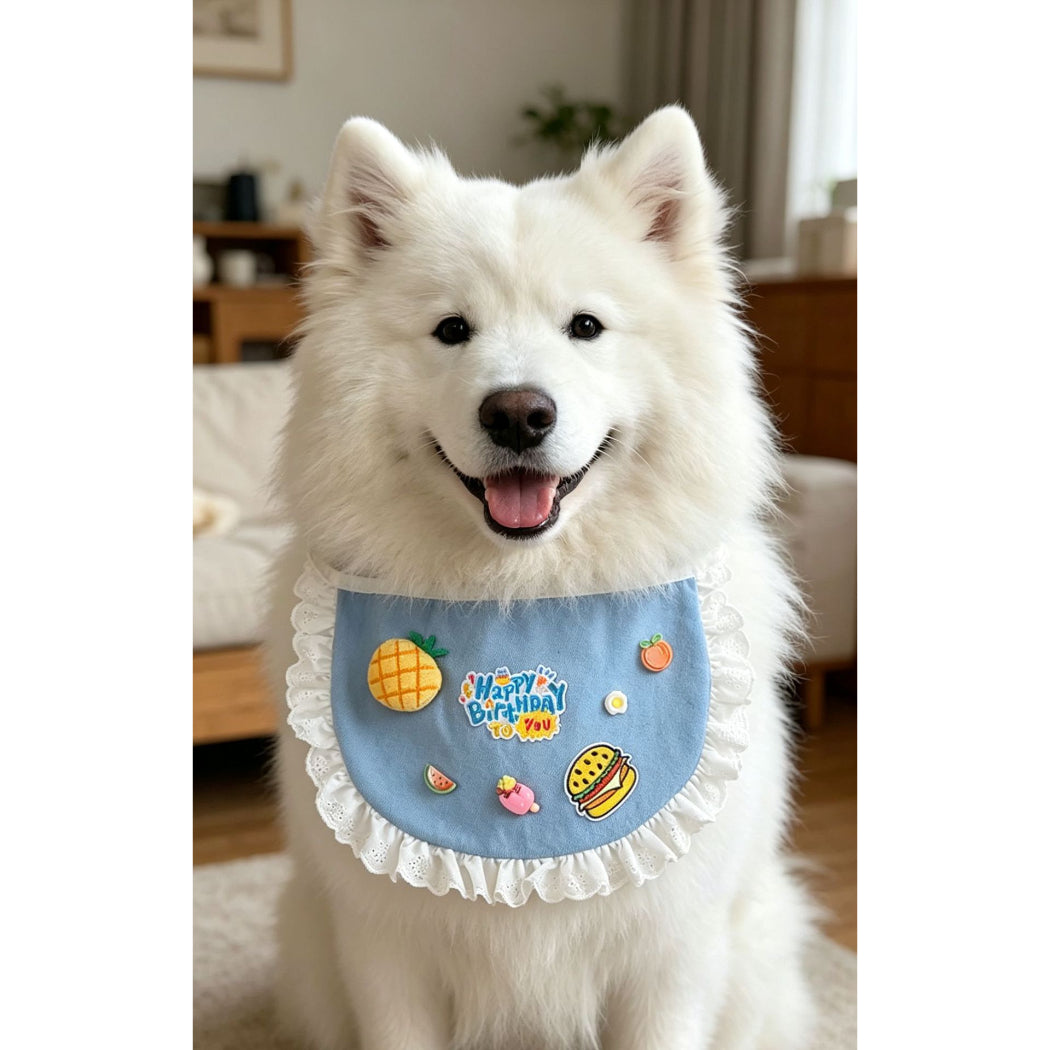 Mokka - Pineapple Ruffle-Trim Bib Pet Neckwear