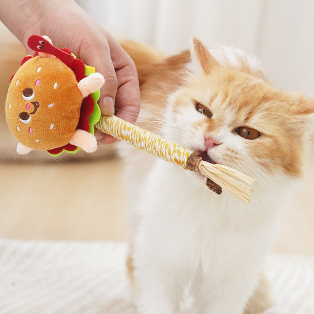 Moo – Plush Vegetable Cat Teaser Wand