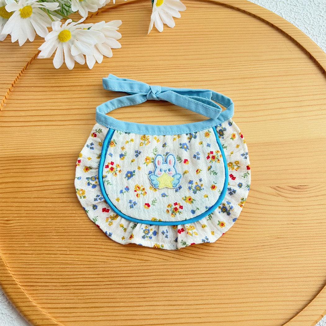 Mokka - Floral Ruffle Lace Cat Bib