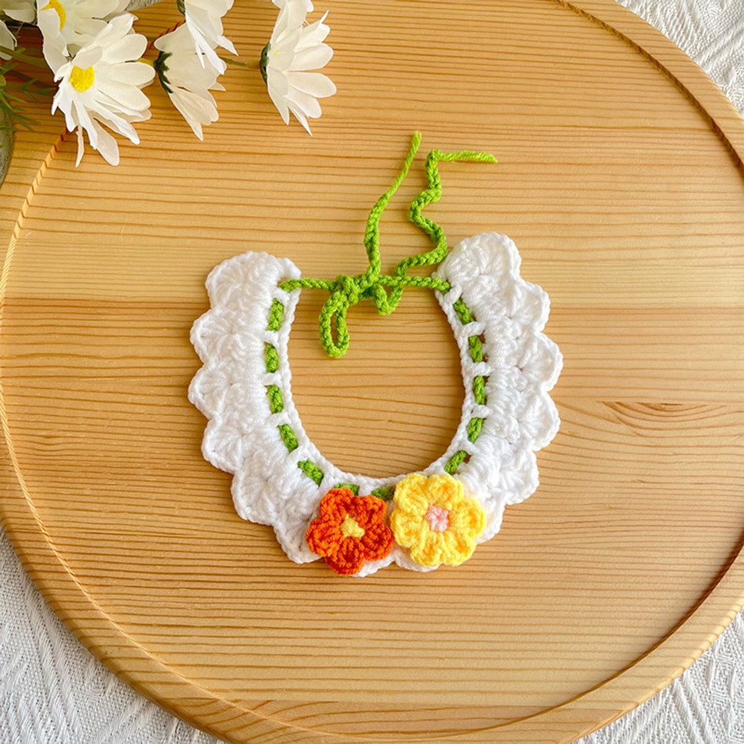 Mokka - Sweet Floral Tie Strap Cat Collar