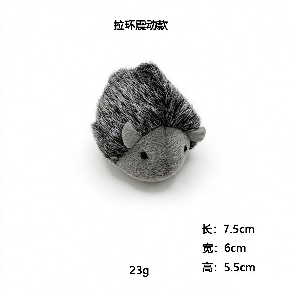 宠物用品拉线震动刺猬玩具 猫咪自嗨毛绒逗猫玩具 亚马逊货源批发