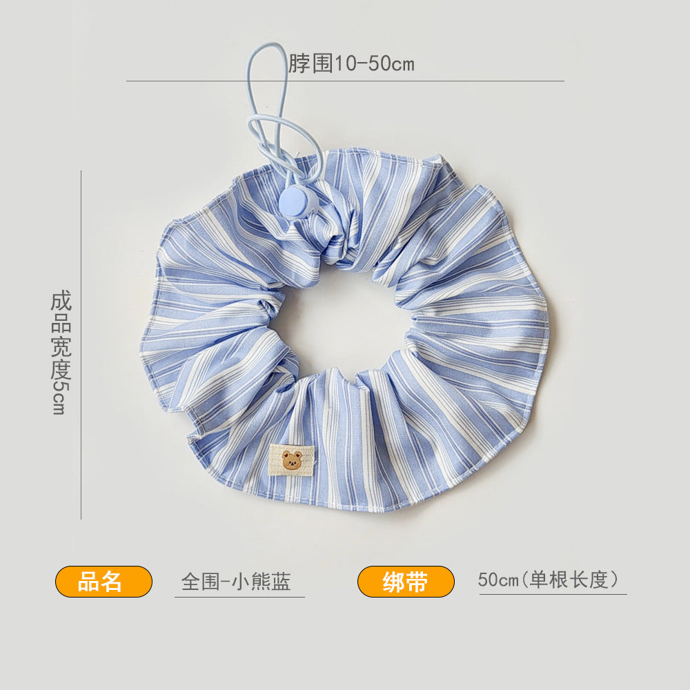 小熊格子宠物饰品弹力项圈猫咪宠物拍照装围脖口水巾花边围巾柴犬