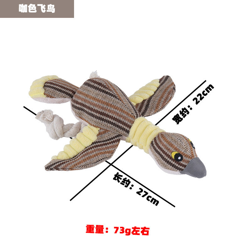 工厂直销跨境仿真飞鸟玩具含响纸bb叫狗狗自嗨磨牙耐啃咬狗狗玩具