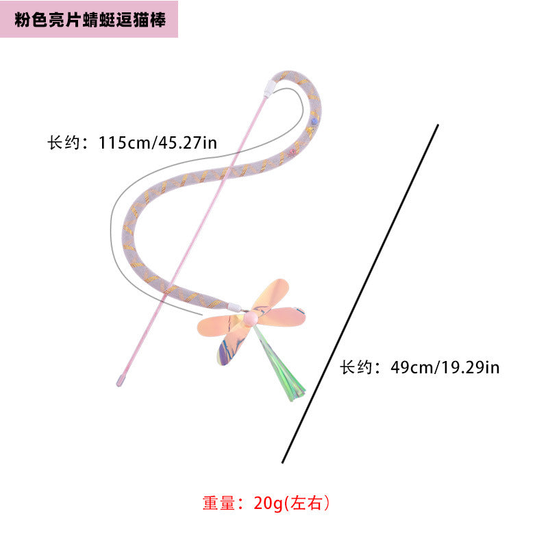 Moo - Glitter Dragonfly Wand Cat Toy