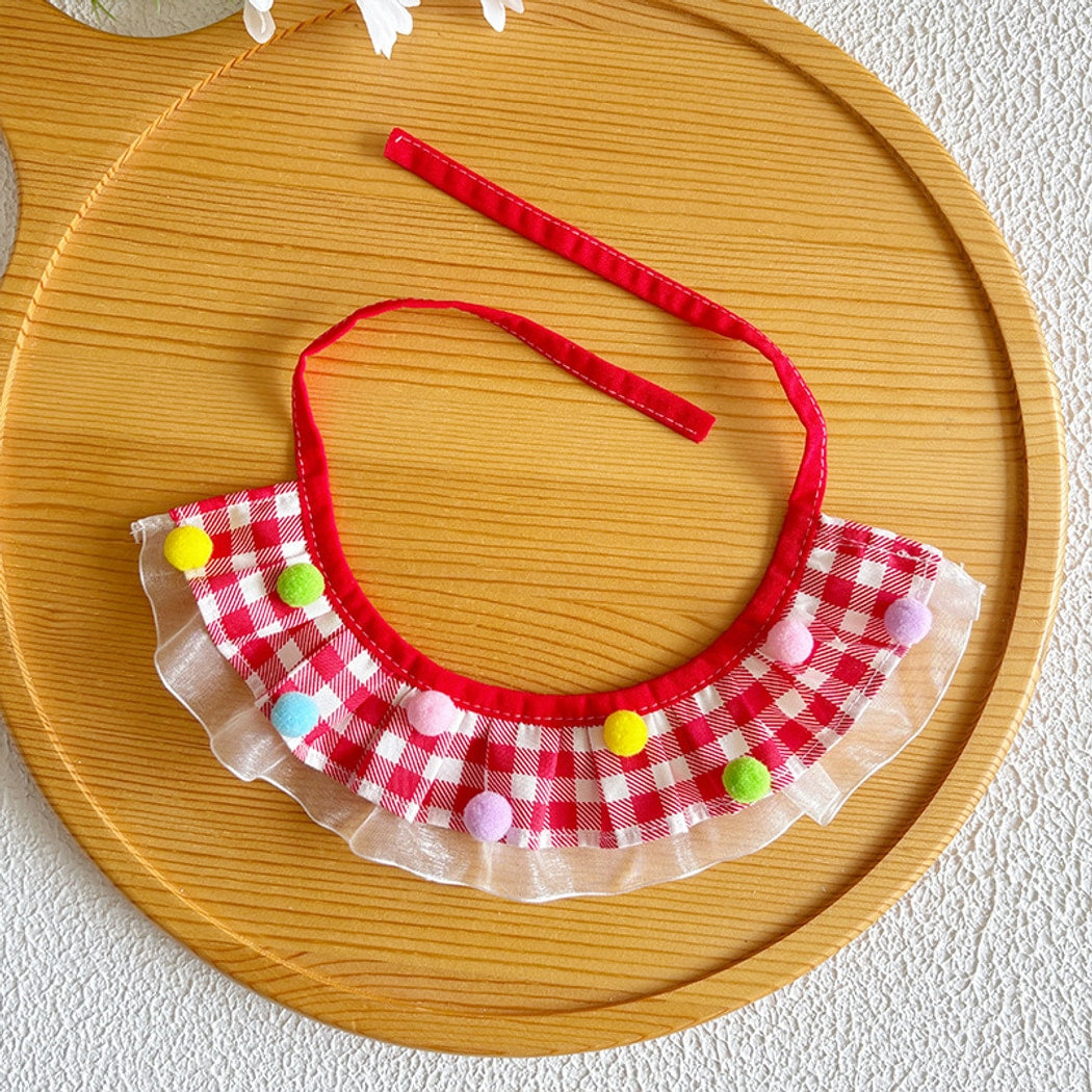 Mokka - Ruffle Edge Plaid Pet Collar