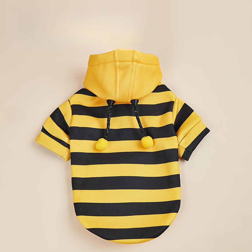 Ozzie - Striped Bee Style Dog Hoodie Sweatshirt