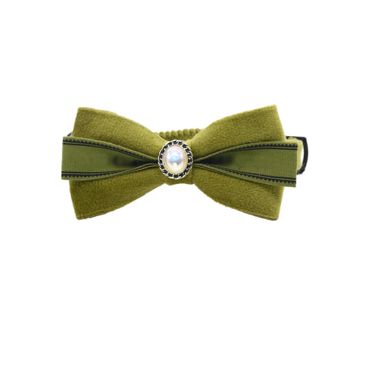Close-up of Mokka Ribbon Bow Breakaway Collar showing bow detail and clasp
