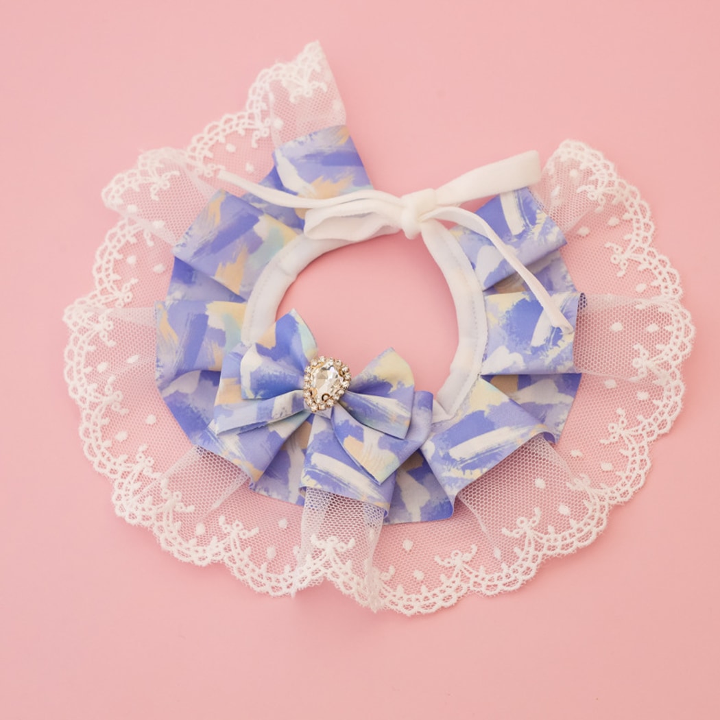 Mokka - Ruffle Lace Floral Cat Collar