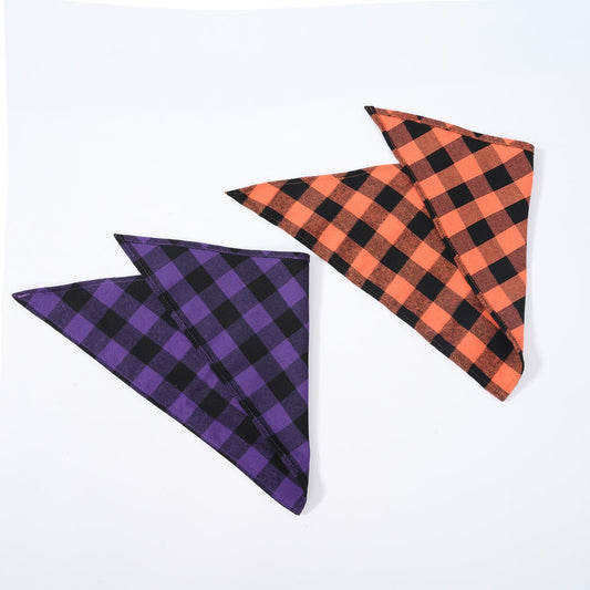 Halloweek - Plaid Halloween Pet Neck Scarf Bandana