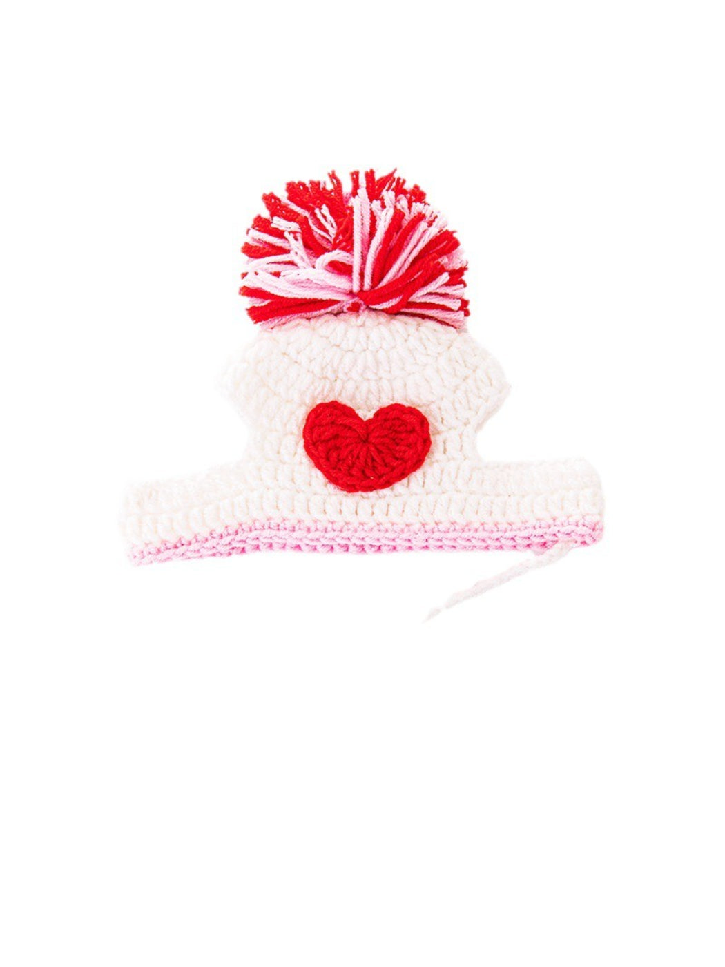 Ozzie Pom Pom Knit Cat Hat displayed from above showing round shape and pom pom