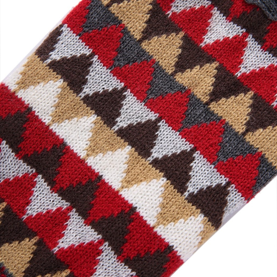 Ozzie - Red Geometric Knit Dog Sweater