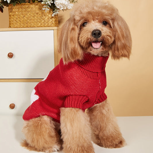 Ozzie - Heart Pattern Pet Knit Sweater Dress