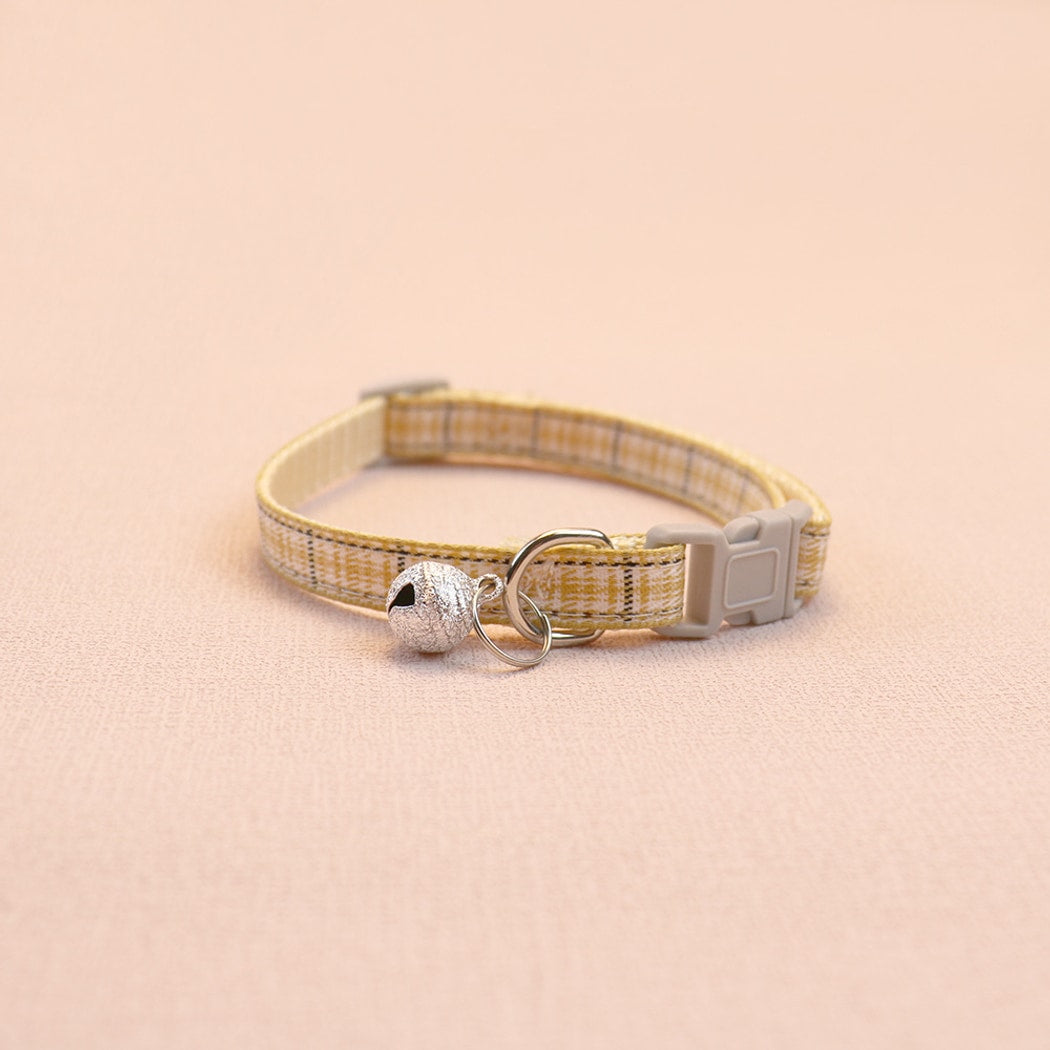 Mokka - Plaid Bell Casual Everyday Cat Collar