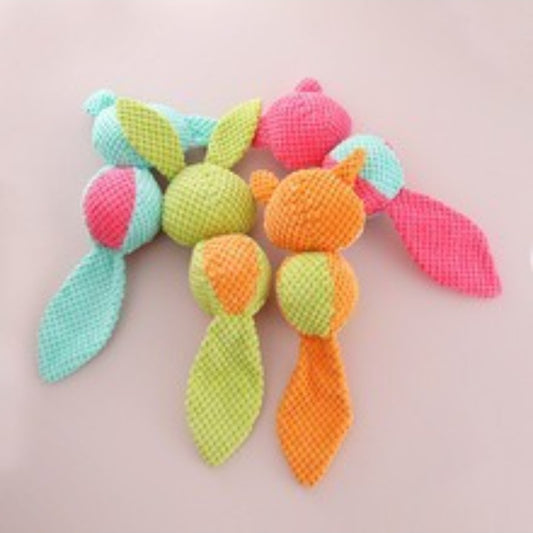 Close-up of Petkin Long Tail Plush Pet Toy showing soft texture and long tail