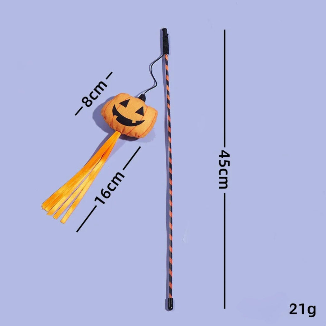 Moo - Halloween Striped Ribbon Wand Cat Toy