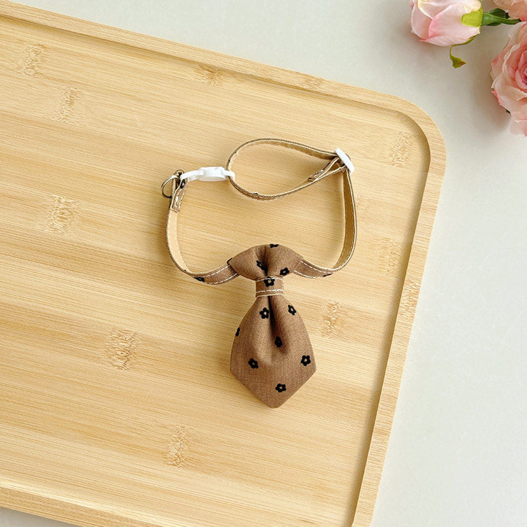 Mokka - Decorative Pet Tie Flower Print Collar