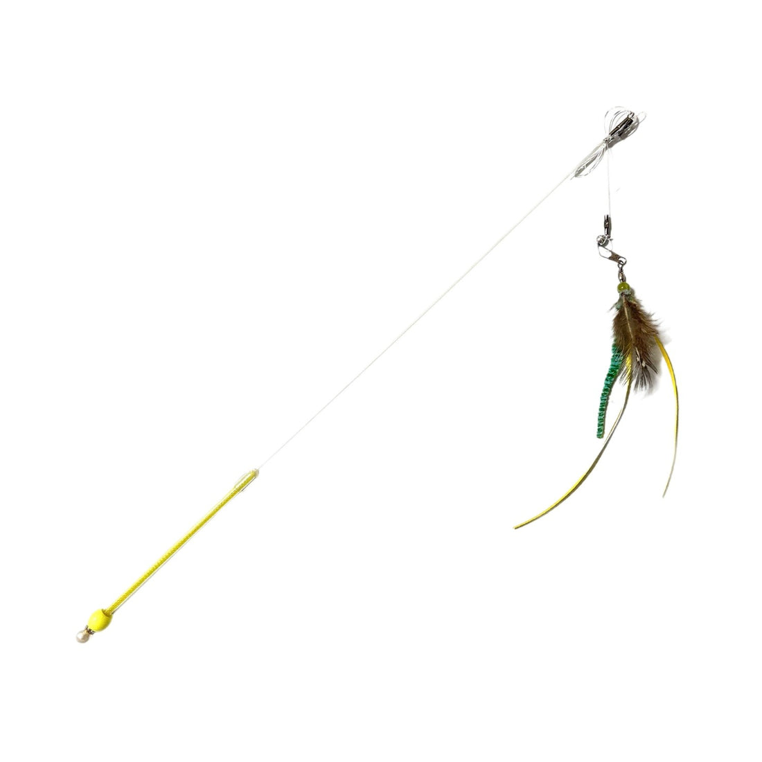 Moo Interactive Feather Cat Teaser with multicolored feathers arranged on a stick