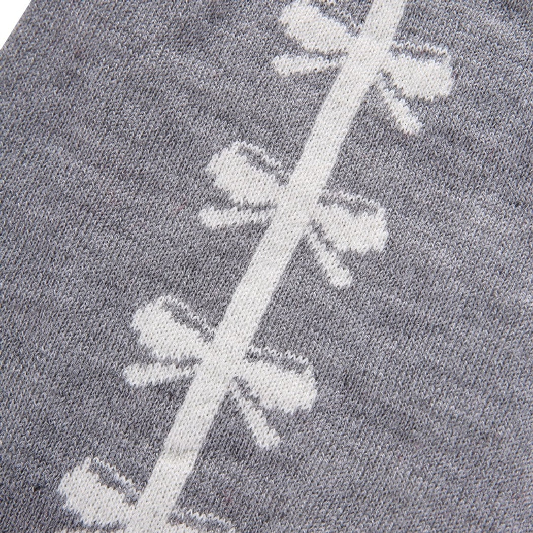Ozzie - Gray Bow Detail British Style Dog Sweater