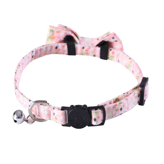Mokka - Rabbit Print Bow Detail Pet Cat Collar